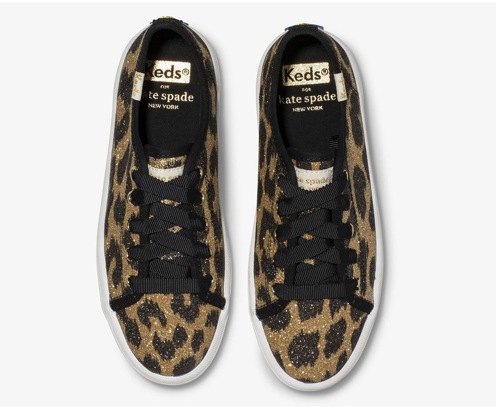 Basket Keds Enfant Leopard - Kate Spade New York Kickstart Glitter Leopard - 308-GJVDCB